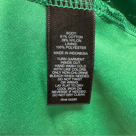 Express Green Lace Scoop Necl Cap Sleeve Popplin Top M - Picture 5 of 8